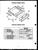 STORAGE DRAWER PARTS Diagram and Parts List for RSS307-OF RSS3070OF Caloric Range