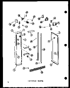 Interior Parts Diagram and Parts List for SRI19W-A-P60350-49WA  Amana Refrigerator