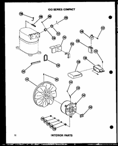 Interior Parts Diagram and Parts List for 109-5J P54390-95R Amana Air Conditioner
