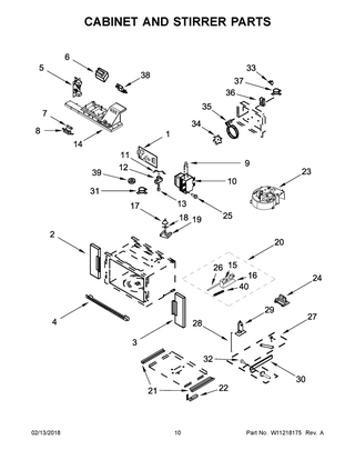 Cabinet And Stirrer Parts Diagram and Parts List for JMW2427DS02  Maytag Microwave Oven Combo