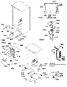 Drain Systems, Rollers, And Evaporator Assy Diagram and Parts List for SRD520SW-P1186302WW  Amana Refrigerator