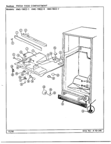Fresh Food Compartment Diagram and Parts List for 19822-7  Admiral Refrigerator