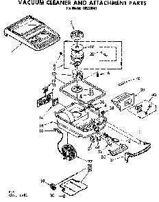 Base Assembly Diagram and Parts List for 11620911  Kenmore Canister Vacuum