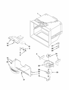 Freezer Liner Parts Diagram and Parts List for GB5525PEAS3  Maytag Refrigerator