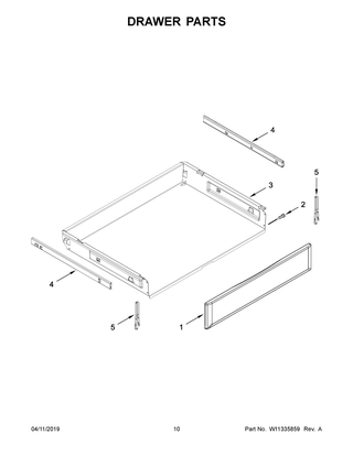 Drawer Parts Diagram and Parts List for YMER8800HK0  Maytag Range
