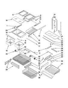 Shelf Parts Diagram and Parts List for MFF2558VEB7  Maytag Refrigerator