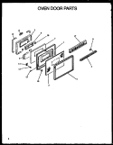 OVEN DOOR PARTS Diagram and Parts List for PHU201UB1 P1130740N Amana Range