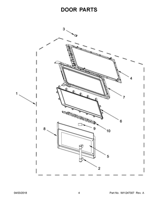 Door Parts Diagram and Parts List for MMV5220FW3  Maytag Microwave