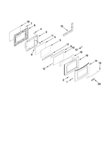 Door Parts Diagram and Parts List for JES9860CCB00  Jenn-Air Range