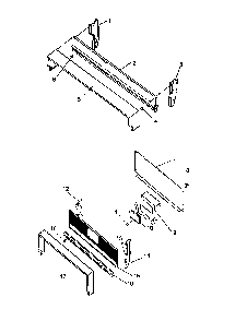 Backguard Assy Diagram and Parts List for RBP29AA0 P1143042NW Caloric Range