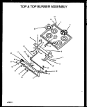 TOP & TOP BURNER ASSY Diagram and Parts List for GBK26AA092M P1142366N W Amana Range