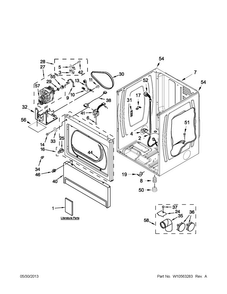 Lower Cabinet And Front Panel Parts Diagram and Parts List for MLE24PDAGW2  Maytag Dryer