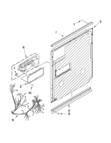 Inner Door Parts Diagram and Parts List for MDB8959SBB3  Maytag Dishwasher
