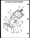 TOP AND TOP BURNER ASSY Diagram and Parts List for LBP26AA5Y P1141115N L Amana Range