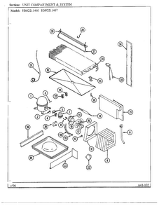 Unit Compartment And System Diagram and Parts List for HMG211460  Admiral Refrigerator