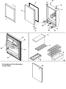 Refrigerator Door Diagram and Parts List for XRBS017BB1  Amana Refrigerator