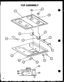 TOP ASSY Diagram and Parts List for RLT359UCO P1141108N W Amana Range