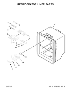 Refrigerator Liner Parts Diagram and Parts List for ABB1924BRM00  Amana Refrigerator