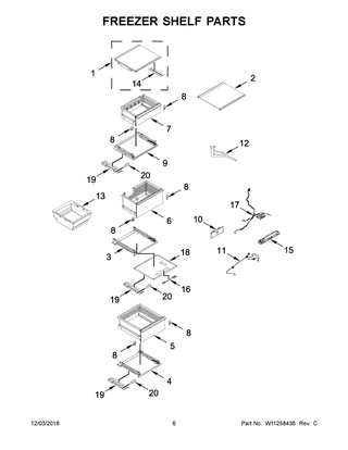 Freezer Shelf Parts Diagram and Parts List for JBZFL18IGX00  Maytag Freezer