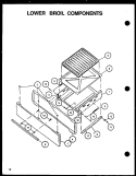 LOWER BROIL COMPONENTS Diagram and Parts List for RLT359UCO P1141108N W Amana Range