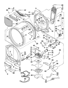 Bulkhead Parts Diagram and Parts List for MGDB850WL1  Maytag Dryer