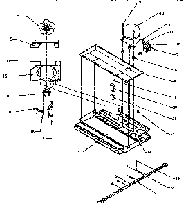 Compressor Compartment Diagram and Parts List for TXI21R2-P1168012W  Amana Refrigerator