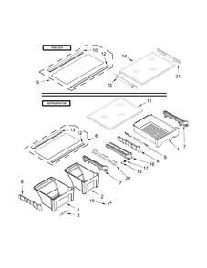 Shelf Parts Diagram and Parts List for MRT711SMFZ00  Maytag Refrigerator