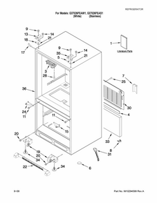 Cabinet Parts Diagram and Parts List for G37026FEAW1  Maytag Refrigerator