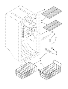 Liner Parts Diagram and Parts List for AQF2013TEW03  Amana Freezer