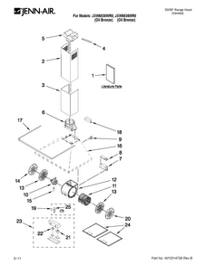 Hood Parts Diagram and Parts List for JXW6030WR0  Jenn-Air Range Hood