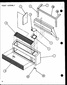 Front Assembly (ptc12300e/p9999715r) (ptc12400e/p9806715r) (ptc12300ec/p9811715r) (ptc12400ec/p9872415r) Diagram and Parts List for PTC12400EC P9872429R Amana Air Conditioner