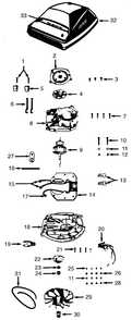 Motor Assembly, Hood Diagram and Parts List for U4007  Hoover Upright Vacuum