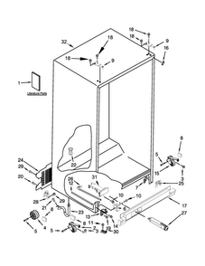 Cabinet Parts Diagram and Parts List for MSF25D4MDE03  Maytag Refrigerator