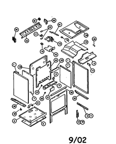 Outer Cavity/latch Diagram and Parts List for RST378UL-P1141203N  Caloric Range