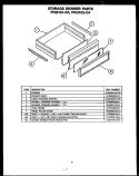 STORAGE DRAWER PARTS Diagram and Parts List for PHU101-OF PHU1010OF Amana Range