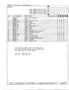 Shelves And Accessories Page 2 Diagram and Parts List for 19534-0A  Admiral Refrigerator
