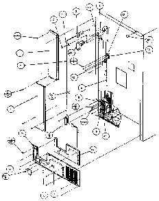 Cabinet Back Diagram and Parts List for TX18R-P1158404W  Amana Refrigerator