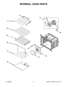 Internal Oven Parts Diagram and Parts List for MEW9530FZ02  Maytag Wall Oven