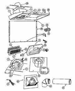 Range Hood Diagram and Parts List for 8509501  Kenmore Range Hood