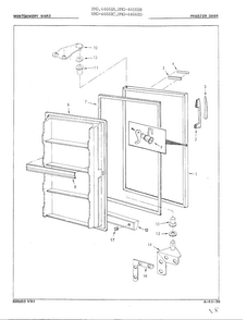 Freezer Door Diagram and Parts List for 44668C  Admiral Freezer