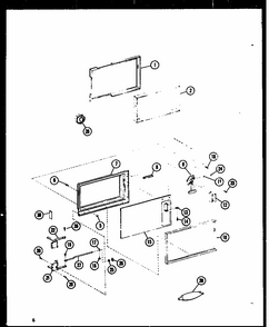 Door Diagram and Parts List for RV-10 P74582-3M Amana Microwave