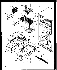 Cabinet Shelving Diagram and Parts List for TG18R2L-P1158305WL  Amana Refrigerator