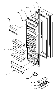 Refrigerator Door Diagram and Parts List for SS21SL-P1193801WL  Amana Refrigerator