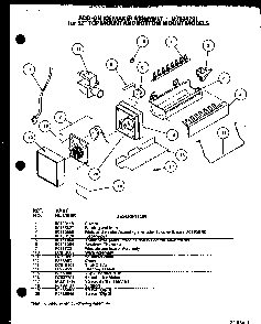 Add-on Ice Maker Assembly Diagram and Parts List for BR20QBW-P1125509WW  Amana Refrigerator