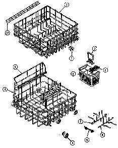 Racks Diagram and Parts List for DWU9921AAM  Maytag Dishwasher