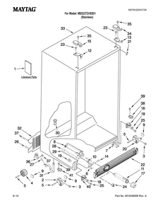 Cabinet Parts Diagram and Parts List for MSD2272VES01  Maytag Refrigerator