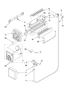 Icemaker Parts Diagram and Parts List for M8RXEGMAB00  Maytag Refrigerator