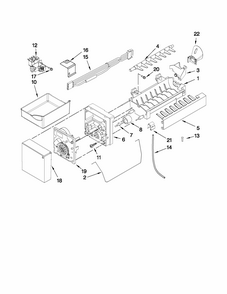 Icemaker Parts Diagram and Parts List for G32027WEKB4  Maytag Refrigerator