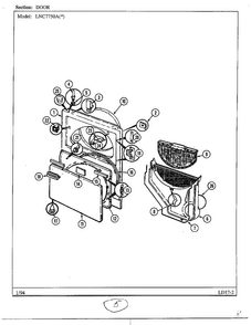 Door Diagram and Parts List for 7750A  Norge Dryer