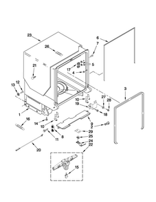 Tub And Frame Parts Diagram and Parts List for MDB8959AWB7  Maytag Dishwasher